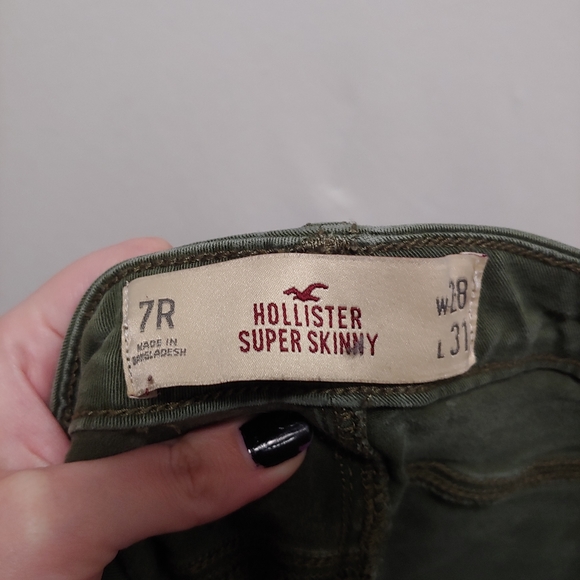 Hollister Women's Super Skinny Olive Green Jeans Size 28/31 - Picture 9 of 10